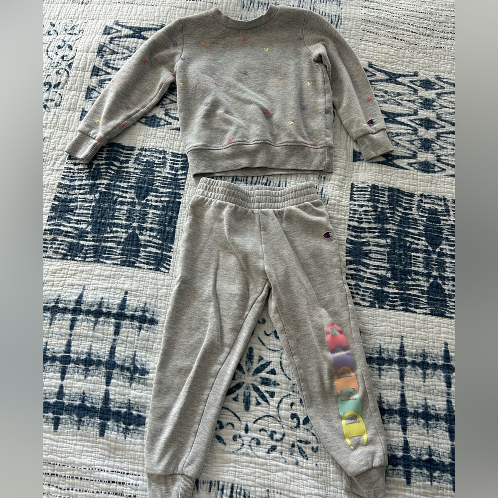 Kids Champion Gray Sweat suit